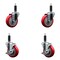 Service Caster 4'' Red Poly Wheel Swivel 1'' Expanding Stem Caster Set 2 Brakes, 4PK SCC-EX20S414-PPUB-RED-2-TLB-2-1 - alternate 1